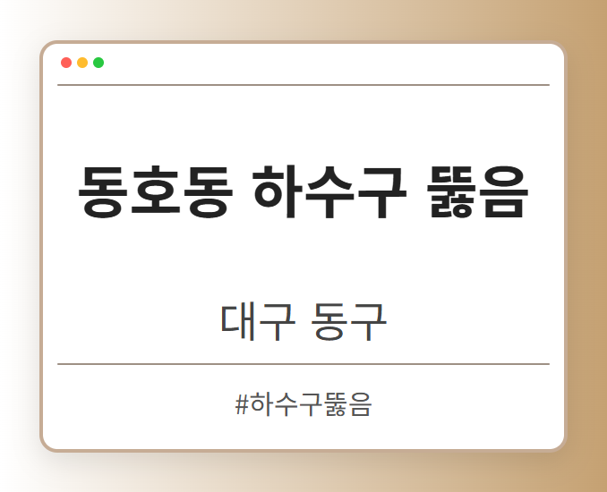 동호동 하수구 뚫음 - 대구 동구 동호동 하수구 뚫음 전문업체