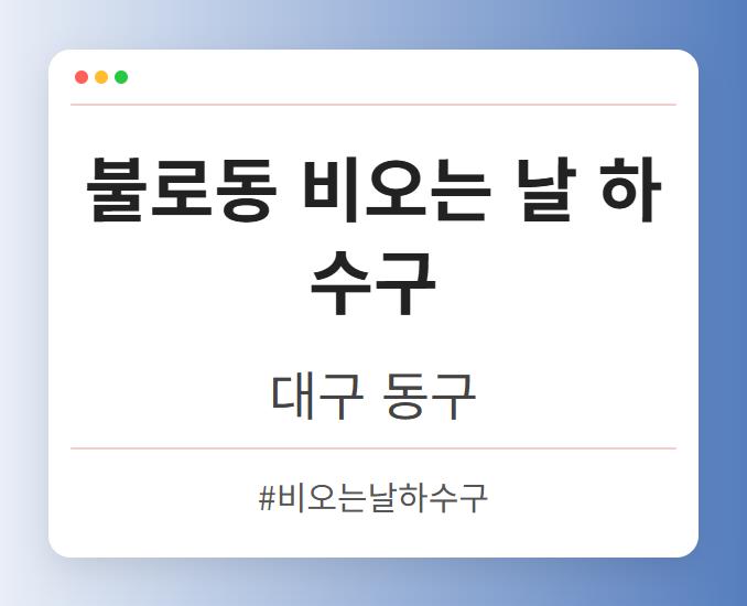 불로동 비오는 날 하수구 - 대구 동구 불로동 비오는 날 하수구 전문업체